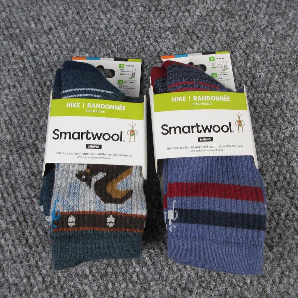 Smartwool Socks Womens M Blue Mid Calf Merino Wool Cushioned 2 Pack NWT